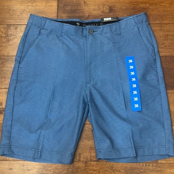 NWT Pebble Beach Men Dry Luxe Performance Blue Stripe Shorts Size 36 - Picture 3 of 10